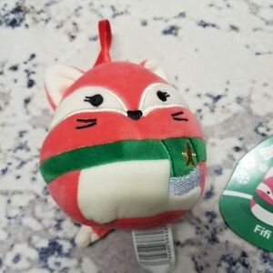 Pink 3.5 Inch Fifi The Fox Christmas Squishmallow Excellent Used Condition